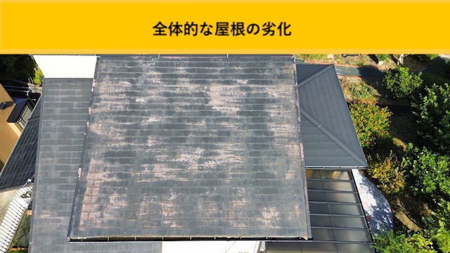 色褪せた屋根全景