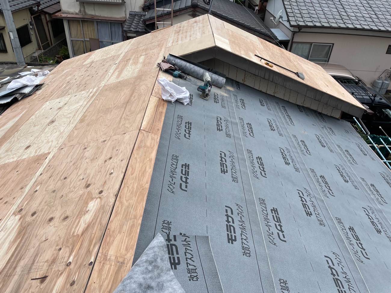 防水シート施工