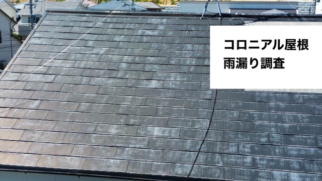 コロニアル屋根で発生した雨漏り調査