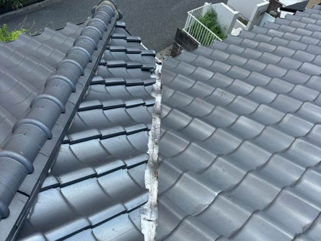 太宰府市の劣化した谷板金