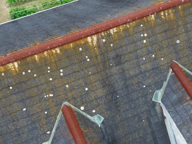 小郡市の屋根の錆びた板金