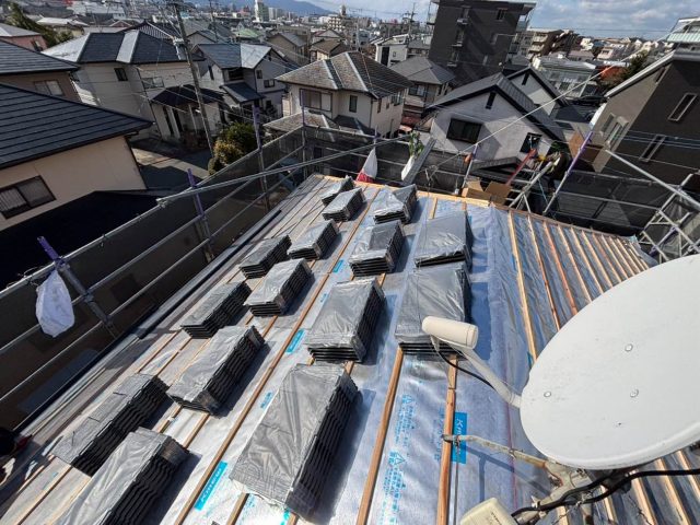 筑紫野市のカバー工法による屋根改修工事
