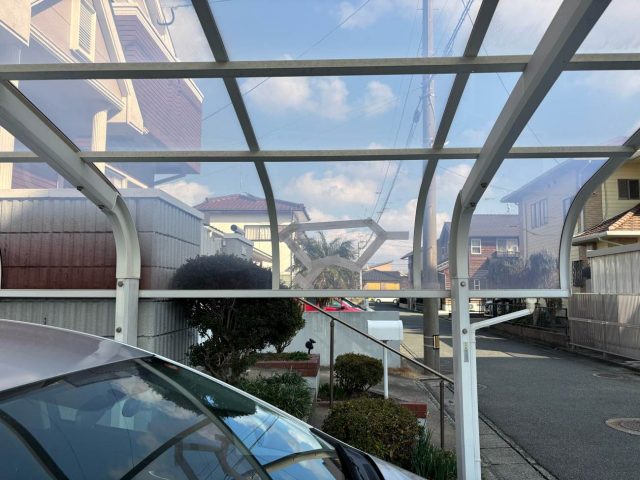 筑紫野市のカーポートの補修跡