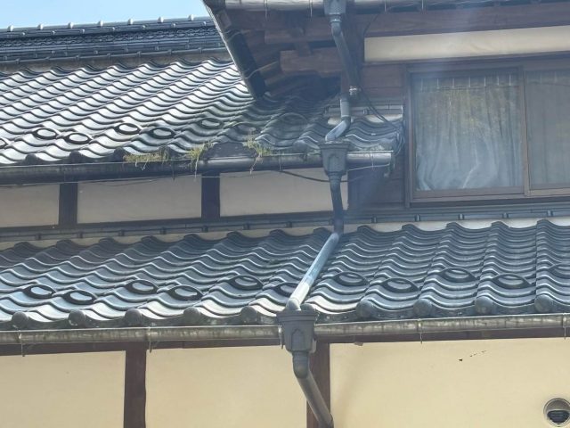 筑紫野市で点検した軒樋・竪樋