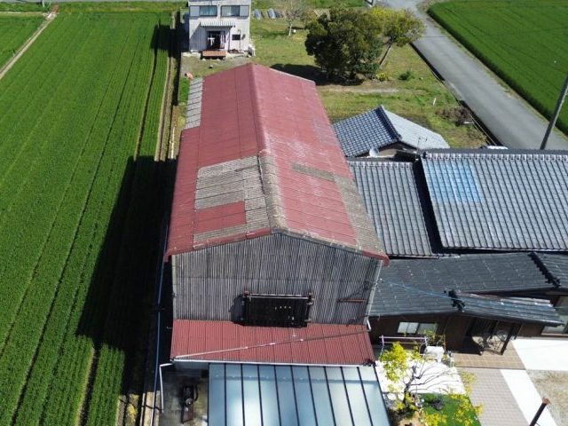 小郡市で調査した倉庫のドローン写真