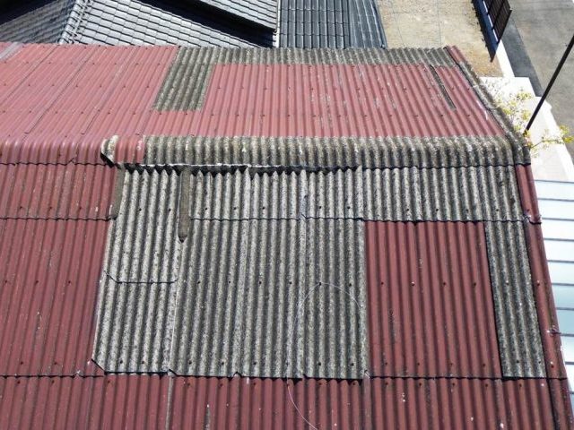 小郡市の調査で倉庫屋根の点検