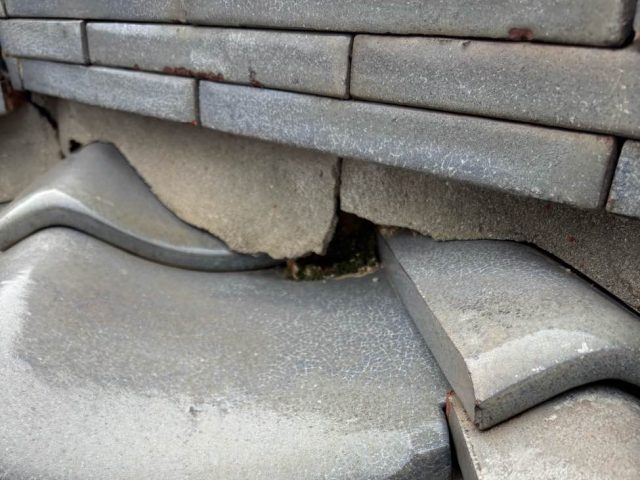 小郡市の調査で見つかった漆喰の欠損
