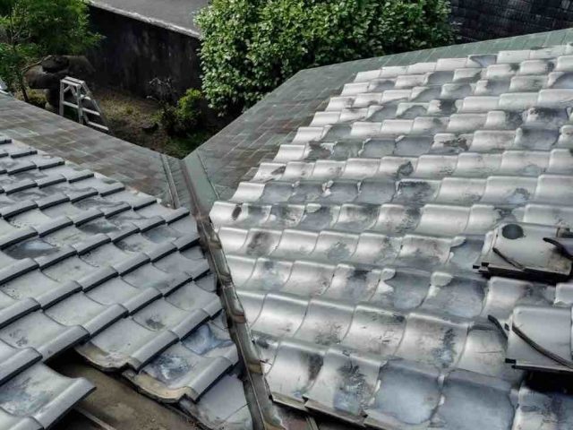 太宰府市で雨漏りした瓦屋根