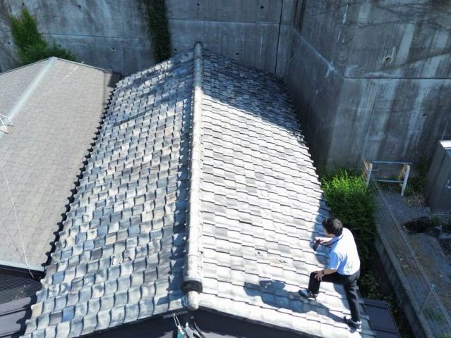小郡市で瓦屋根を調査