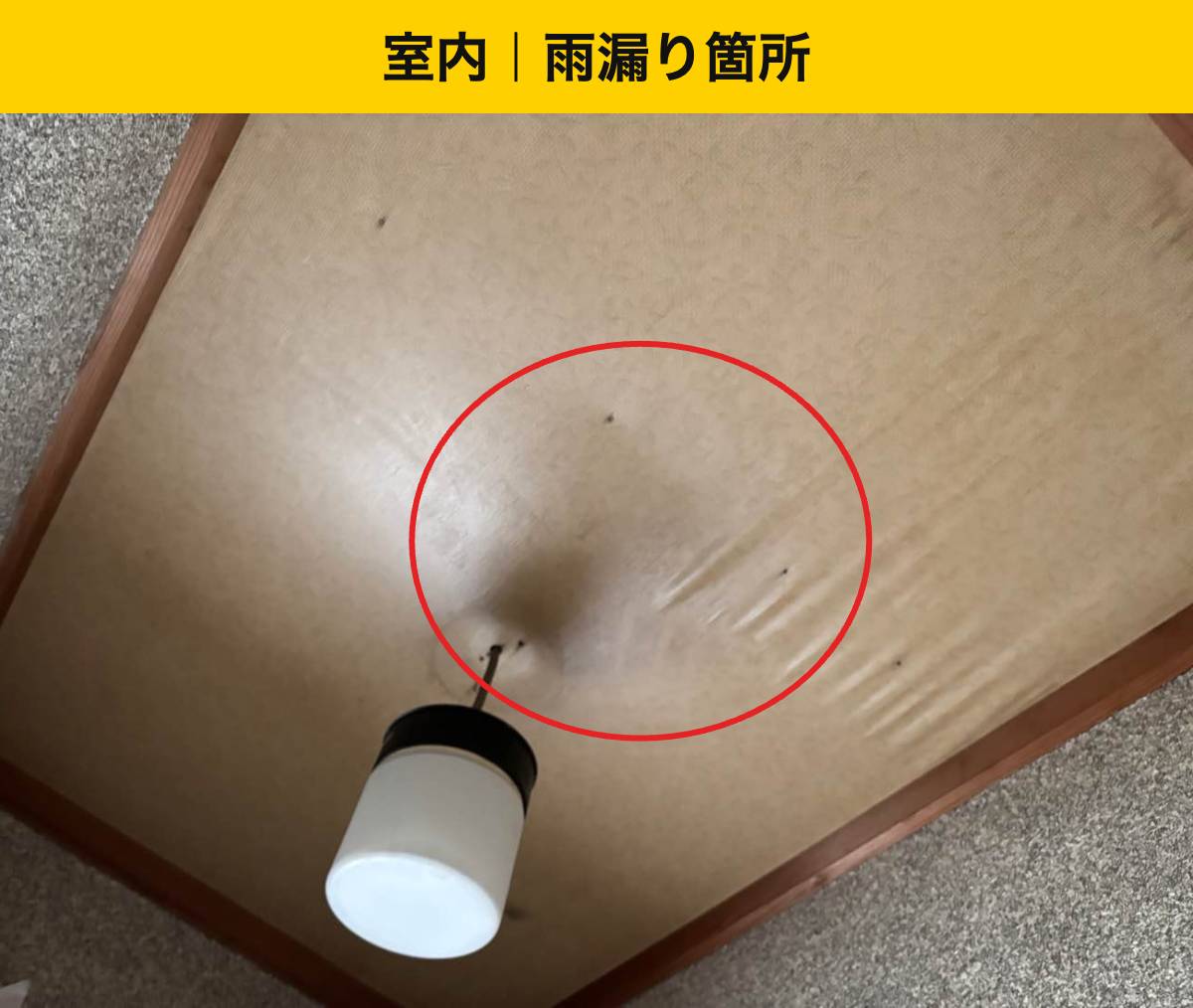 雨漏りによる室内天井の変色