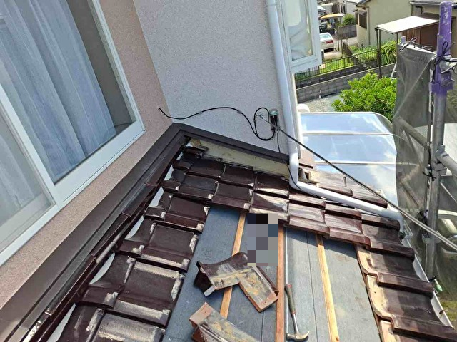 小郡市で葺き直しにおける瓦の復旧