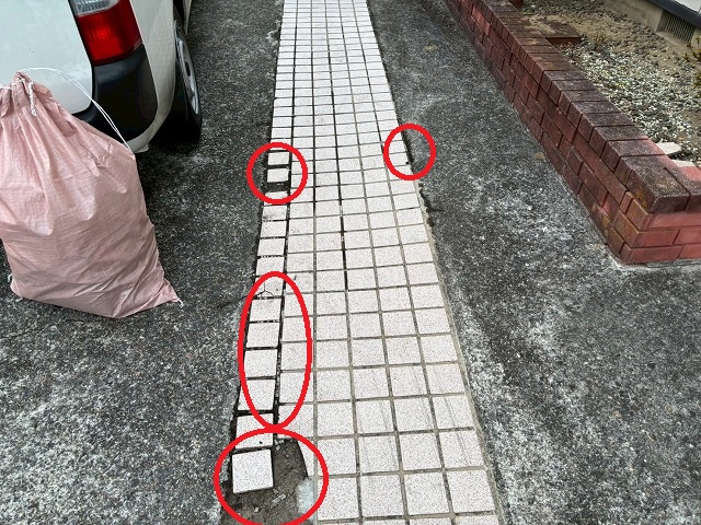 仙台市太白区-タイルの剝がれ