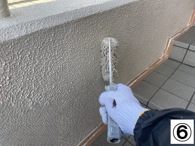 仙台市太白区 マンション スロープ修繕工事 上塗り作業