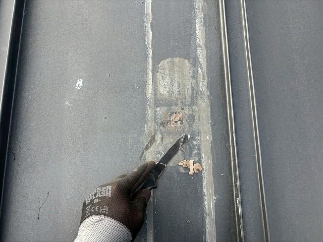 仙台市太白区 美容室 穴あき箇所コーキング除去