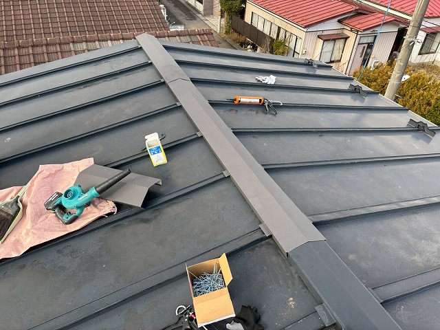 仙台市青葉区 棟板金設置 完工