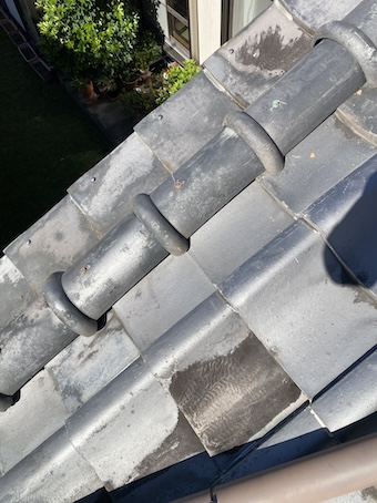 浜松市　物損事故　瓦屋根　破損　修理　