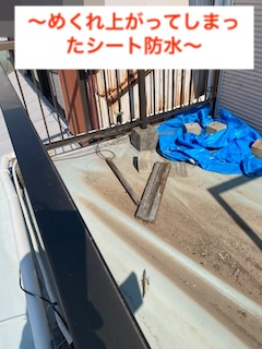 めくれ上がったシート防水の確認 浜松市