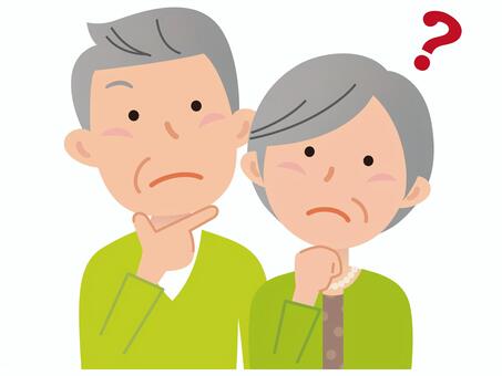 高齢者　どうしよう　悩む　イラスト