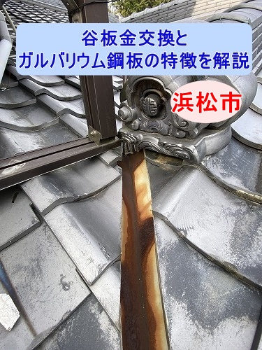 谷樋　谷板金　浜松市　雨漏り　シミ　