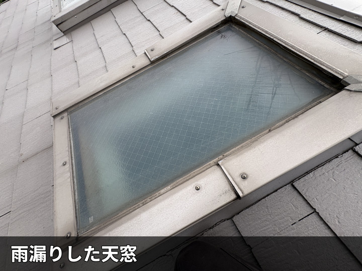 雨漏りした天窓の全景