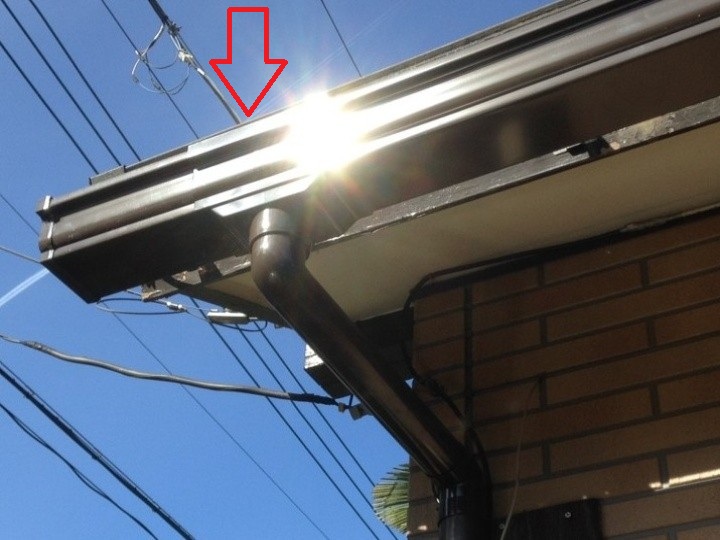 完成した雨樋と竪樋
