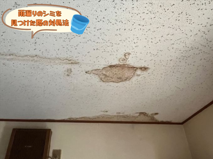 雨漏りのシミを見つけた際の対処法