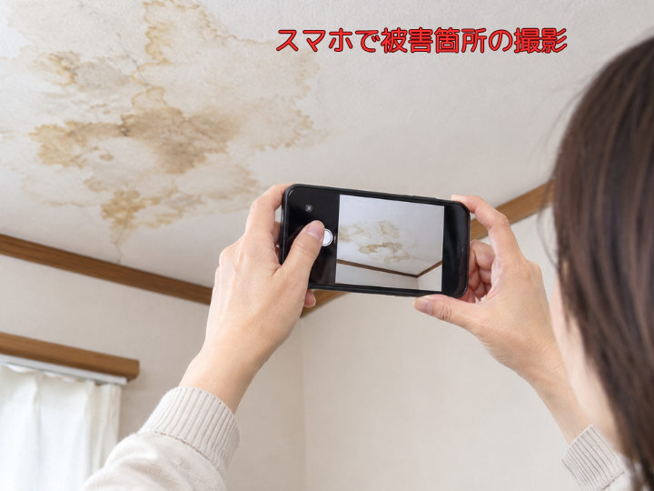 スマホで被害箇所の撮影
