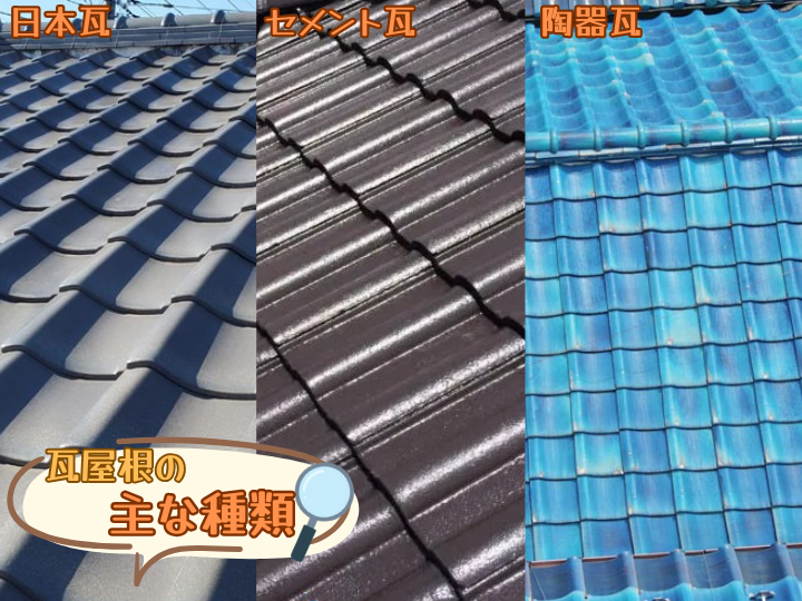 瓦屋根の主な種類
