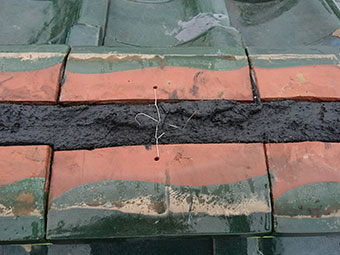 前橋市富士見町 のし瓦積み 針金固定