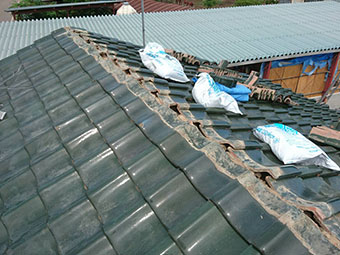 前橋市富士見町 棟瓦取り直し工事前