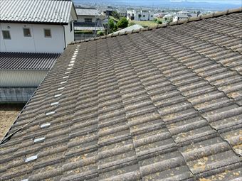 前橋市青柳町モニエル瓦色あせ