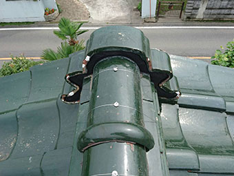 前橋市富士見町 棟瓦取り直し工事後