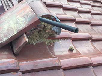 前橋市六供町S様邸瓦漆喰部分のアップ