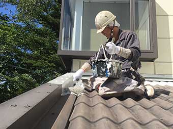 北軽井沢別荘 下屋根錆止め