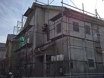 藤岡市 屋根外壁塗装 足場工事