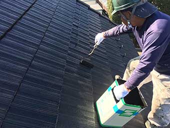 高崎市正観寺町 屋根上塗り