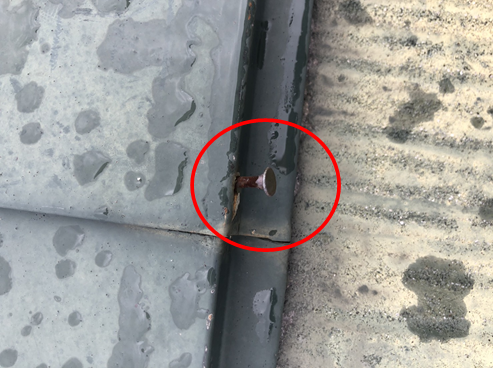 沼津スレート棟釘浮き