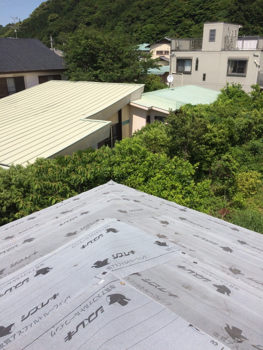 ルーフィング敷き完成