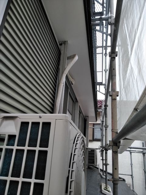 三島市軒天補修足場設置