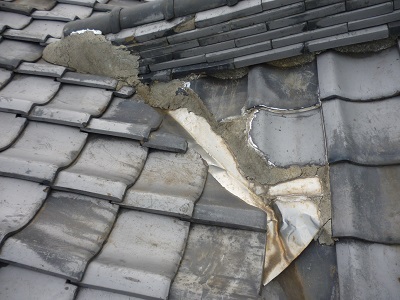 谷部分銅板金劣化