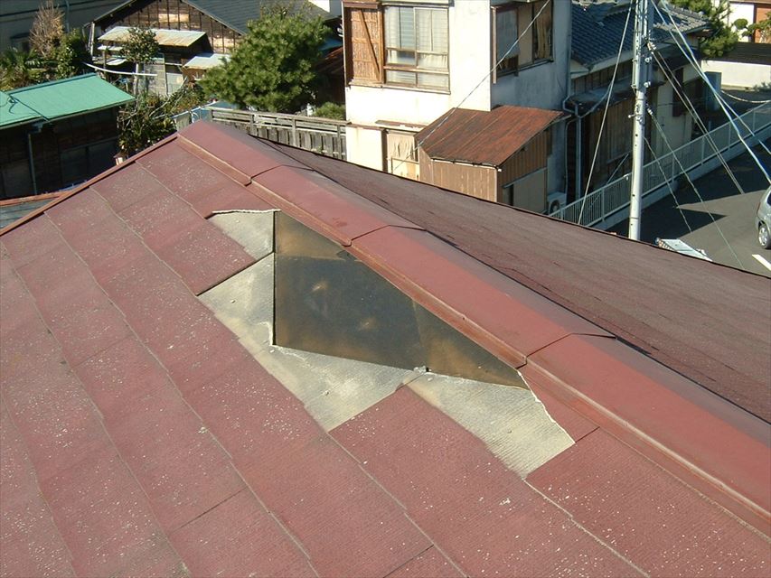 沼津市大棟破損