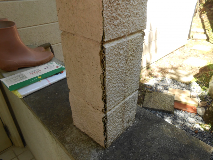 函南町現場調査　柱巻劣化