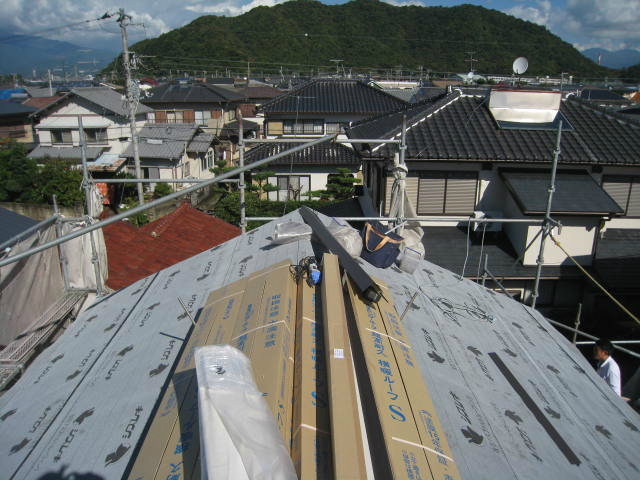 沼津市屋根ルーフィング敷き