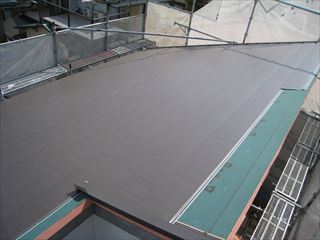 屋根吹き替え中