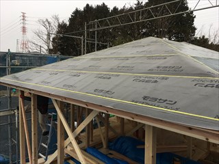 長泉町新築屋根アスファルトルーフィング