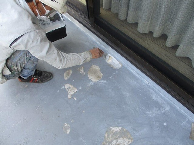 ベランダ床　下地補修