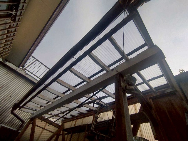 波板屋根張り替え後