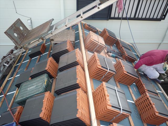 沼津市　瓦屋根から平瓦葺き替え