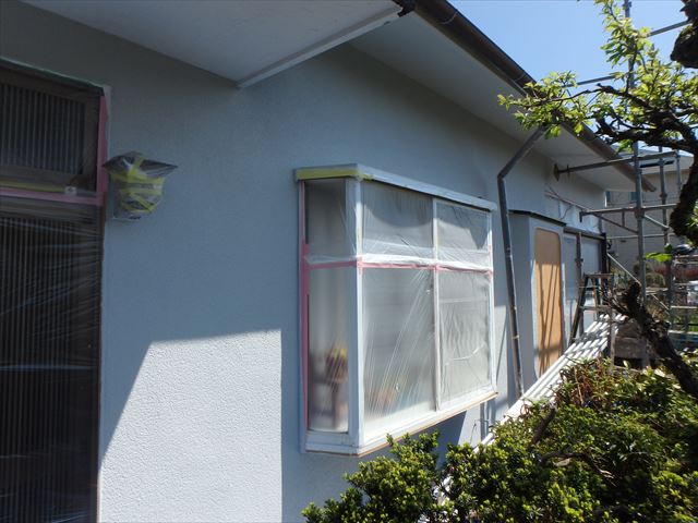 長泉町平屋漆喰塗装ビニール養生