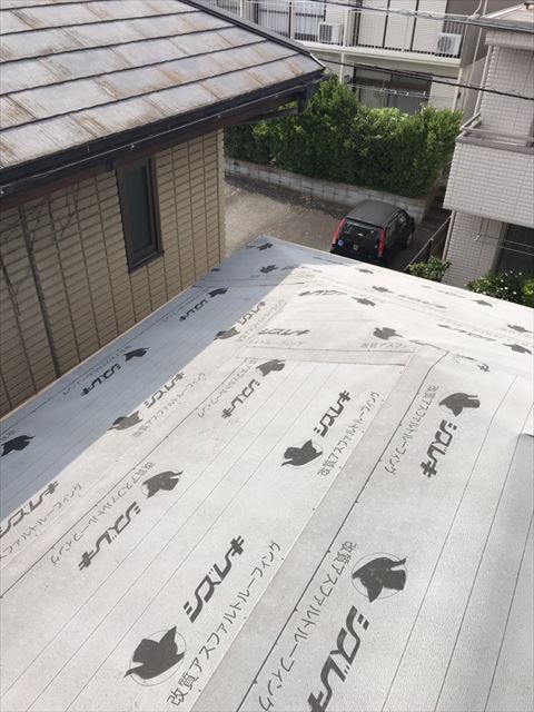 沼津市ルーフィング貼り